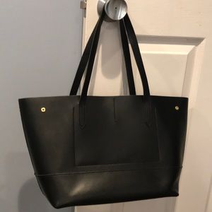 J. Crew Black Leather Tote
